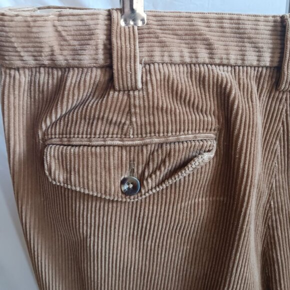 40x30 L.L. Bean Mens Comfort Waist Corduroy Pants 40 Brown Button Back Pockets - Picture 6 of 7
